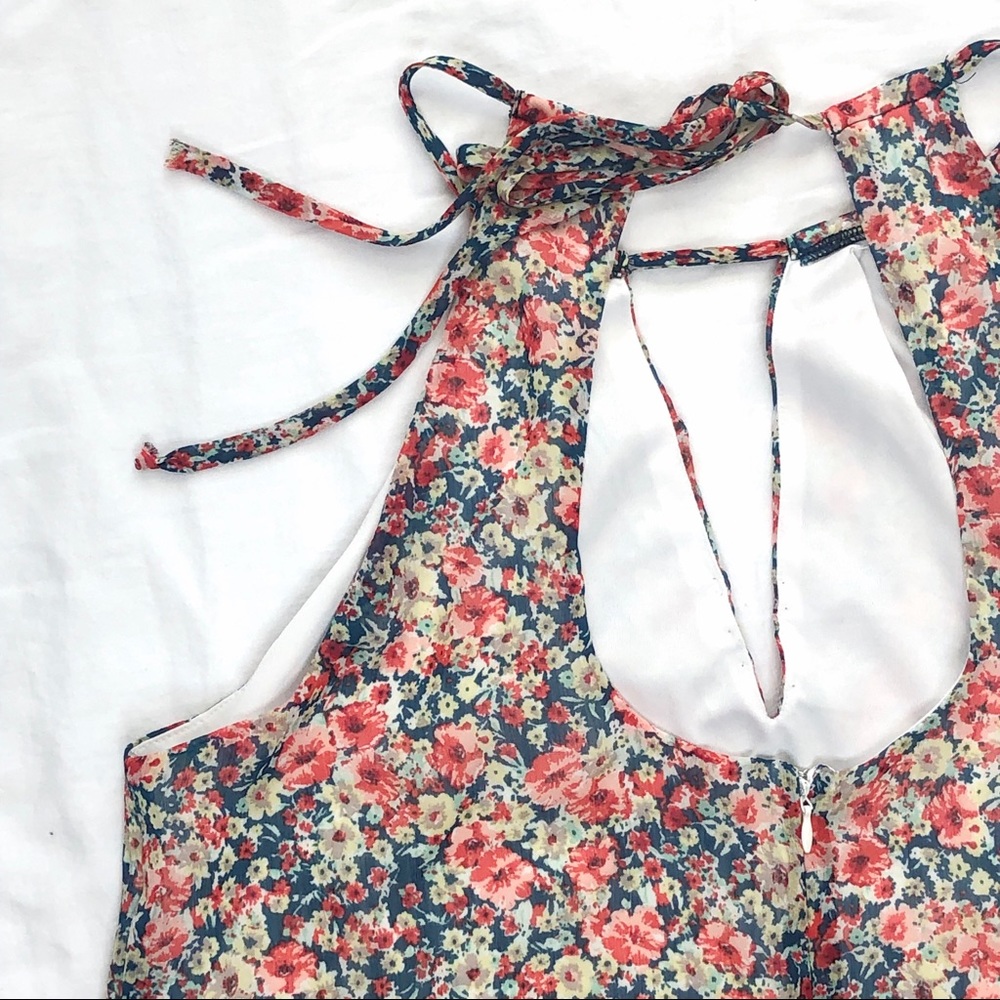 Beige by ECI Floral Sheath Dress Tie Halter Neck - Picture 4 of 13